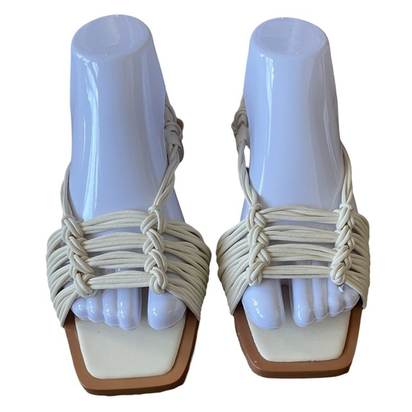 Zara White Flat Sandals Size 38 - Picture 9 of 9